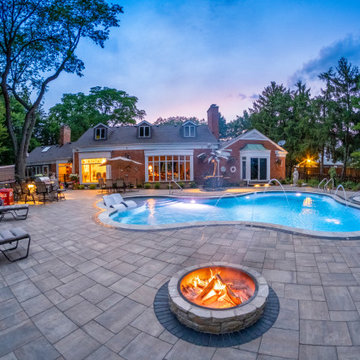 Oswego, IL Freeform Pool and Hot Tub