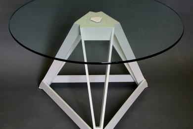 Biscuit Lacquer Geometric Table