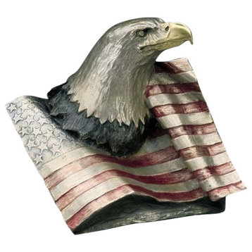 Eagle with Flag Bronze Sculpture Justice
