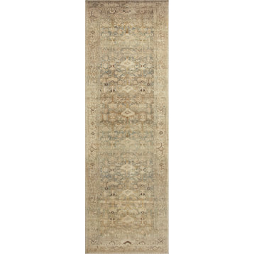 Margot Oriental Antique/Sage Area Rug, 2'6"x9'6"