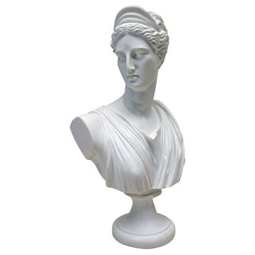 Diana Greek Bonded Marble Resin Sculptural Bust