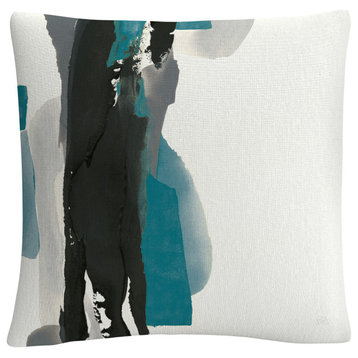 Chris Paschke 'Black and Teal II' Decorative Throw Pillow