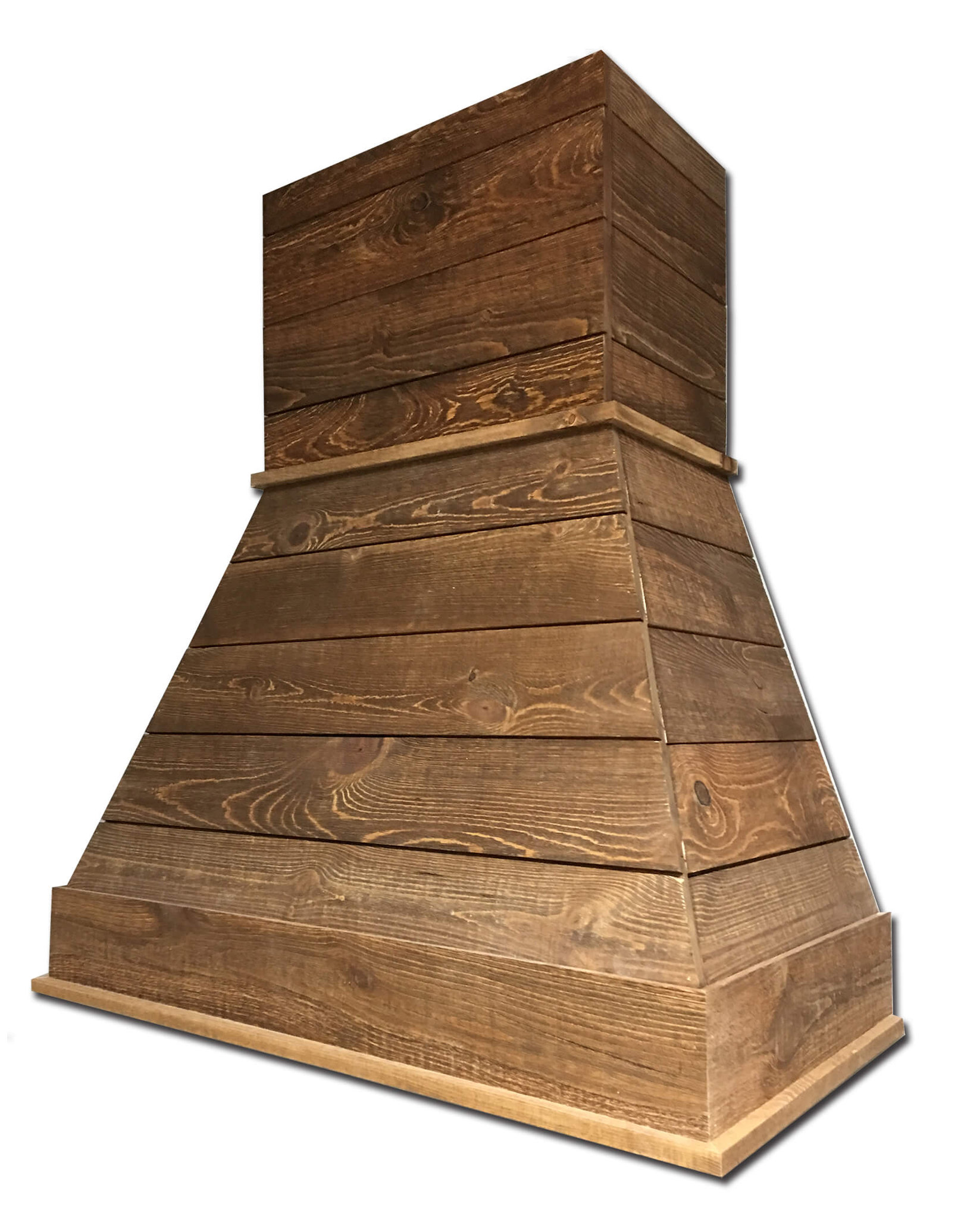 Castlewood Rustic Shiplap Chimney Range Hood - Brown, 30" (31" W/Trim), No Ventilator or Liner
