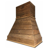 Castlewood Rustic Shiplap Chimney Range Hood - Brown, 30" (31" W/Trim), No Ventilator or Liner