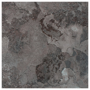 12"x12" 2 mm Self Adhesive Vinyl Floor Tile, Midnight Marble, 9-Tile/9 sq. ft.