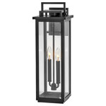 Hinkley - Hinkley Winthrope 22" Large Outdoor Wall Mount Lantern, Black - Strong and stately, Winthorpe has clean lines and composite construction to complement any façade. Long, solid panes of glass on each side feature beveled edges that beautifully refract light, a perfect companion to balance the updated traditional silhouette. Part of the Coastal Elements Collection, Winthorpe has an anti-fading finish resistant to rust and corrosion with a 5-year warranty.