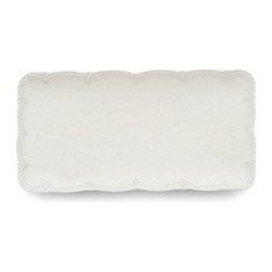 Arte Italica Merletto Antique Rectangular Scalloped Tray - Dinnerware
