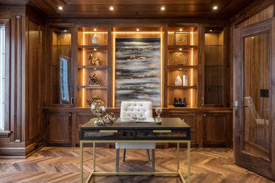 Inspiration for a craftsman home office remodel in Other