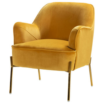Nora Fabric Accent Chair, Mustard