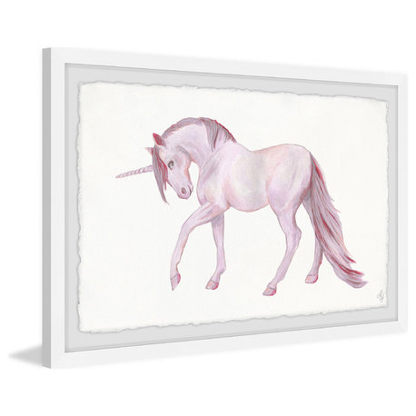 "Pink Majestic Unicorn" Framed Painting Print, 36"x24"