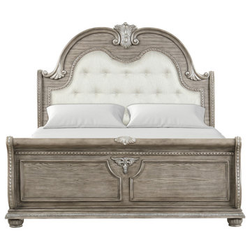 Lucca Gray Wood Frame Queen Bed