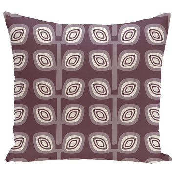 Leaf Tree Geometric Print Pillow, Purple, 20"x20"