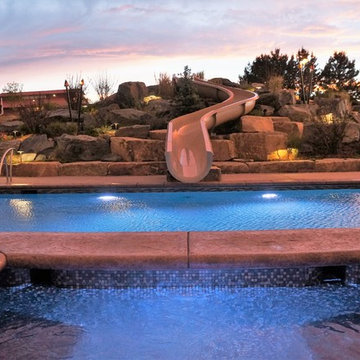 Farmhouse Backyard Pool & Spa