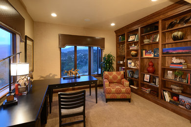 Inspiration for a mediterranean home office remodel in Denver
