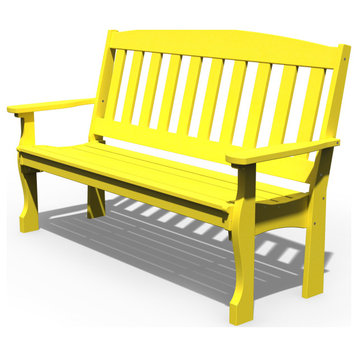 Poly Lumber English Garden Bench, Yellow, 5 Foot