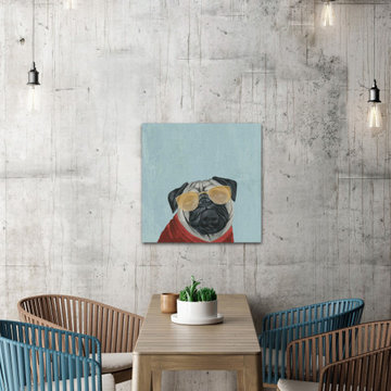 "Grimace Face with Eye Glass" Painting Print on Wrapped Canvas