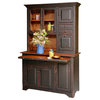Amish Pine Hoosier Hutch With Two-Tone Antique Black Painted Finish