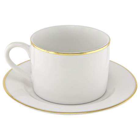 Can Cup and Saucer, Set of 6, Gold