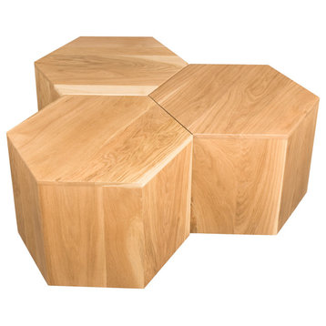Eternal Modular Coffee Table, Natural, 3 Piece