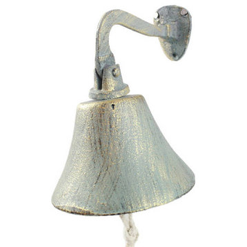 Antique Seaworn Bronze Cast Iron Hanging Ship's Bell 6"