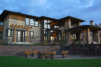 Inspiration for a transitional exterior home remodel in Seattle