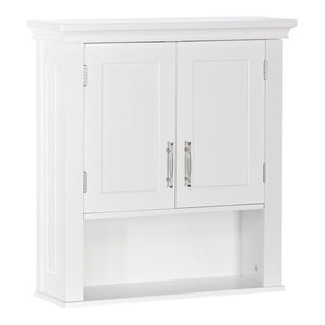 24 1 H Wooden Bathroom Wall Storage Cabinet With Double Doors Traditional Bathroom Cabinets By Glitzhome