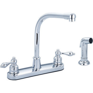 Banner High Arch Spout Kitchen Faucet With Side Spray, Chrome