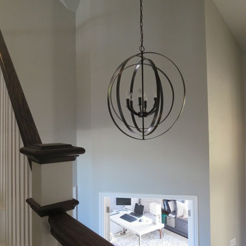 Transitional staircase foyer, Austin, Texas