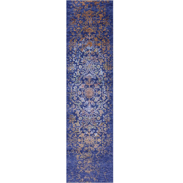 2' 6" X 9' 11" Persian Tabriz Handmade Wool & Silk Runner Rug - Q21524