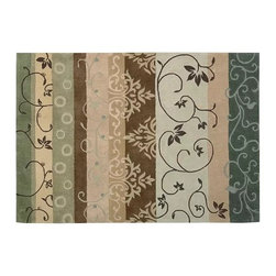 Contour Green Striped Area Rug, 8' x 10'6" - Area Rugs