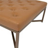 Studio Designs Home Camber Modern Leather Cocktail Ottoman in Caramel Brown