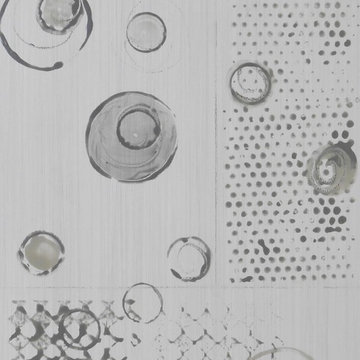 Smoky Gray Circle Abstract Tile