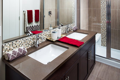 Inspiration for a contemporary bathroom remodel in Calgary
