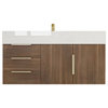 Madison 42" Wall Mounted Vanity with Reinforced Acrylic Sink/Left Drawers, Rosewood