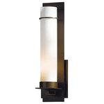 Hubbardton Forge - New Town 17.8" Interior Wall Sconce, Black, Seeded Glass - There's a sense of strength and permanence when you look at a classic work of hand-worked iron, made by the artisans at our forge here in Vermont.