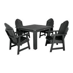 Highwood USA - Hamilton 5-Piece Square Dining Set, Black - Outdoor Dining Sets