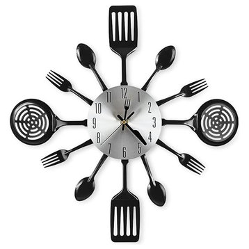 16" Large Kitchen Wall Clocks with Spoons and Forks