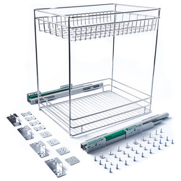 Pull out basket 2 tier sliding organizer