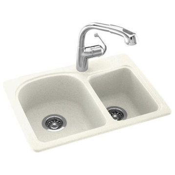 Swan 18x25x7 Solid Surface Kitchen Sink, 1-Hole, Bisque