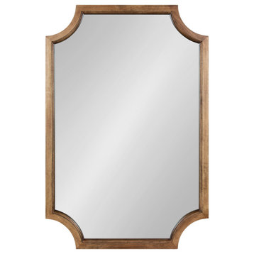 Hogan Framed Scallop Wall Mirror, Rustic Brown, 24x36