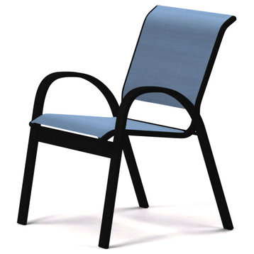 Aruba II Sling Cafe Chair, Textured Black, Sky