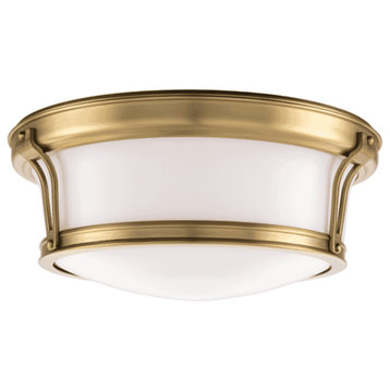 Newport 2-Light Ceiling Light in Aged Brass