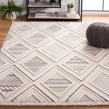 Safavieh Vintage Leather Collection URB202F Rug, Grey/Ivory, 6'7" X 6'7" Square