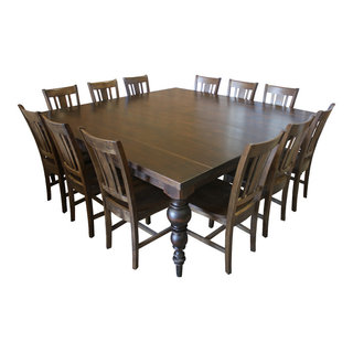 Turned Leg Square Dining Table Set of 12 - Traditional - Dining Sets - by  James and James Furniture | Houzz