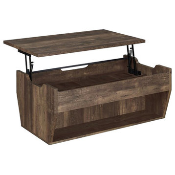 Furniture of America Edwards Wood Lift-Top Coffee Table in Reclaimed Oak