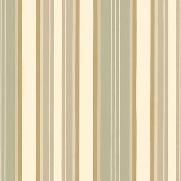 Textured Vertical Stripe Wallpaper, Green/Beige/Gold, Bolt