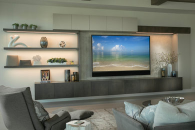 Trendy family room photo in Tampa