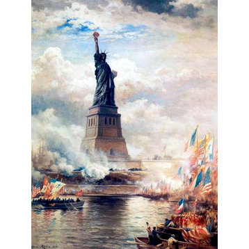 Tile Mural Seascape The Statue Of Liberty By Thomas Moran, 6"x8", Matte