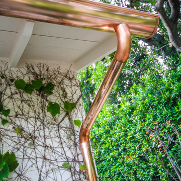 Copper Half round rain gutters Altadena
