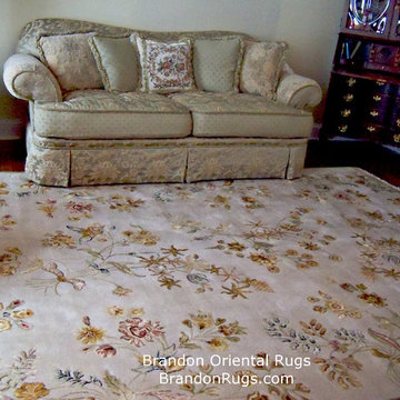 Silk and Wool Rug Completes New Living Room in Bucks County, PA
